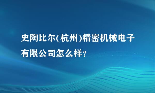 史陶比尔(杭州)精密机械电子有限公司怎么样？