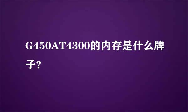 G450AT4300的内存是什么牌子？