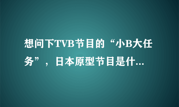 想问下TVB节目的“小B大任务”，日本原型节目是什么？谢谢