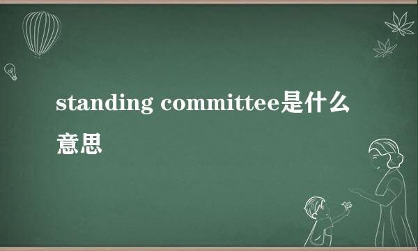 standing committee是什么意思